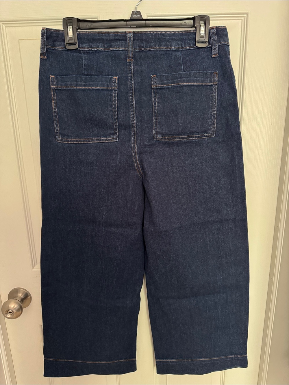 NWT Time and Tru Dark Blue Button-Front Wide Leg Cropped Jeans - Picture 7 of 9